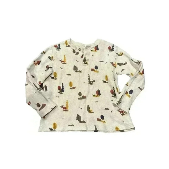 Hanna Andersson Thermal Henley Nature Woods Shirt Size 120 - Picture 1 of 6